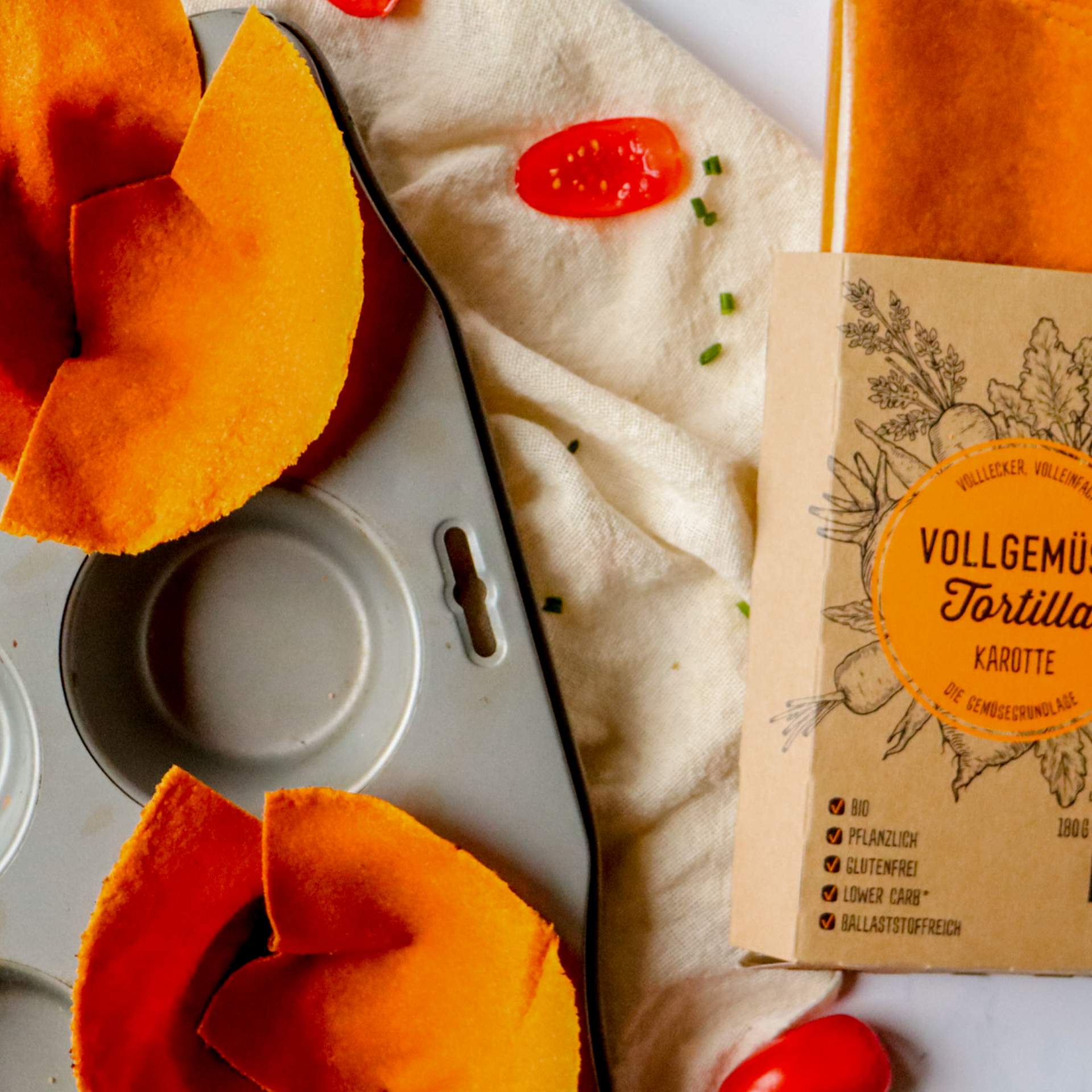 Karotten Tortillas in Muffinform