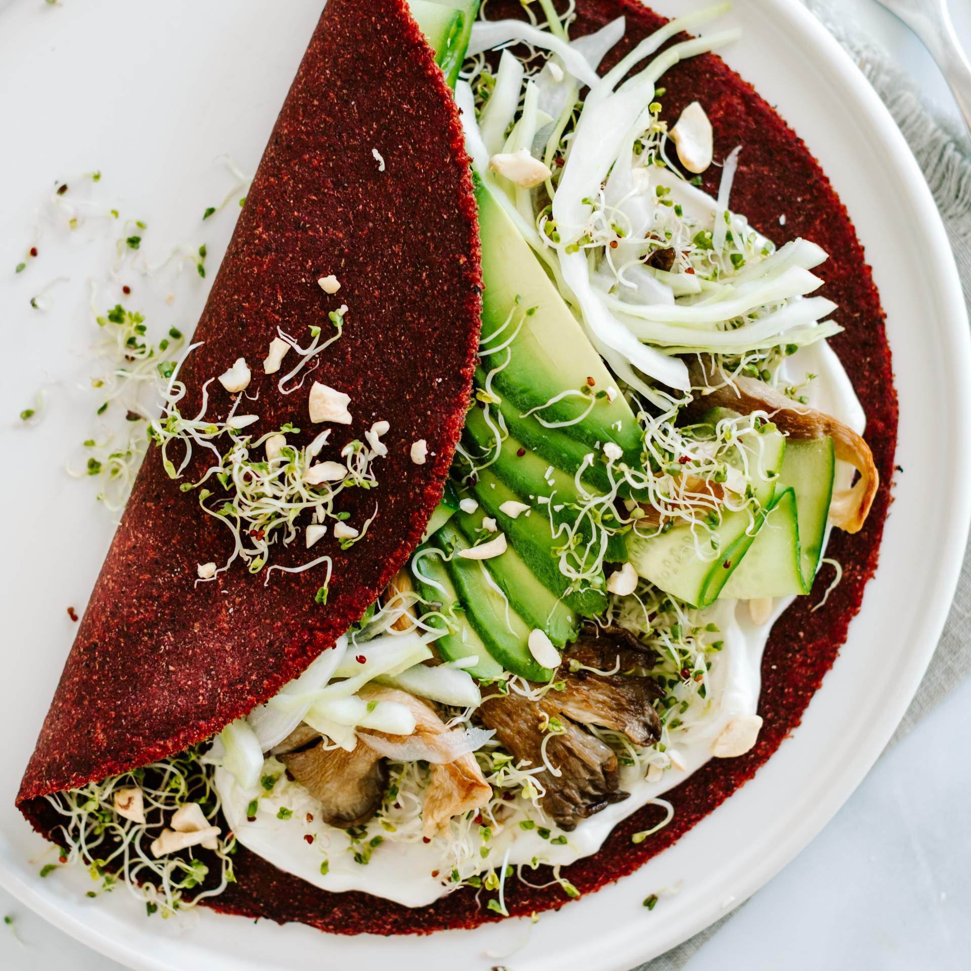 Vegane Rote Beete Sprossen-Pfannkuchen - Beetgold Vollgemüse