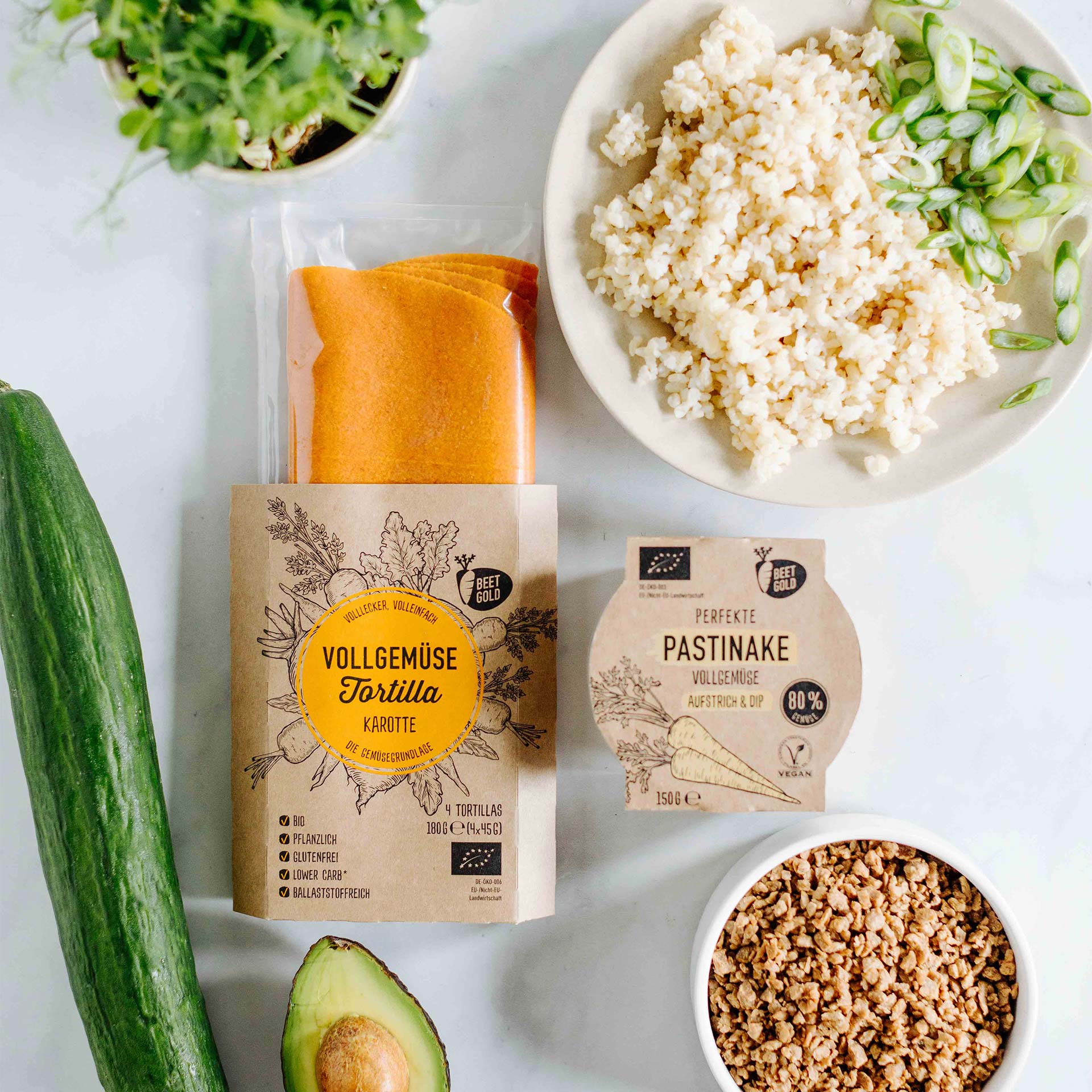 Zutaten für Tacos Mit Veganem Hack